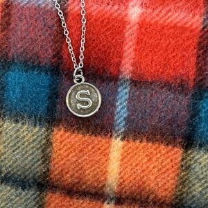 NWT Silver Chain Initial Necklace